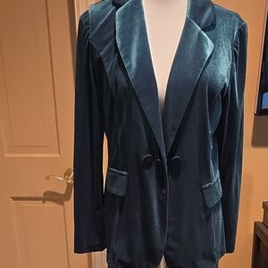 Elegant Velvet Teal /Green Blazer